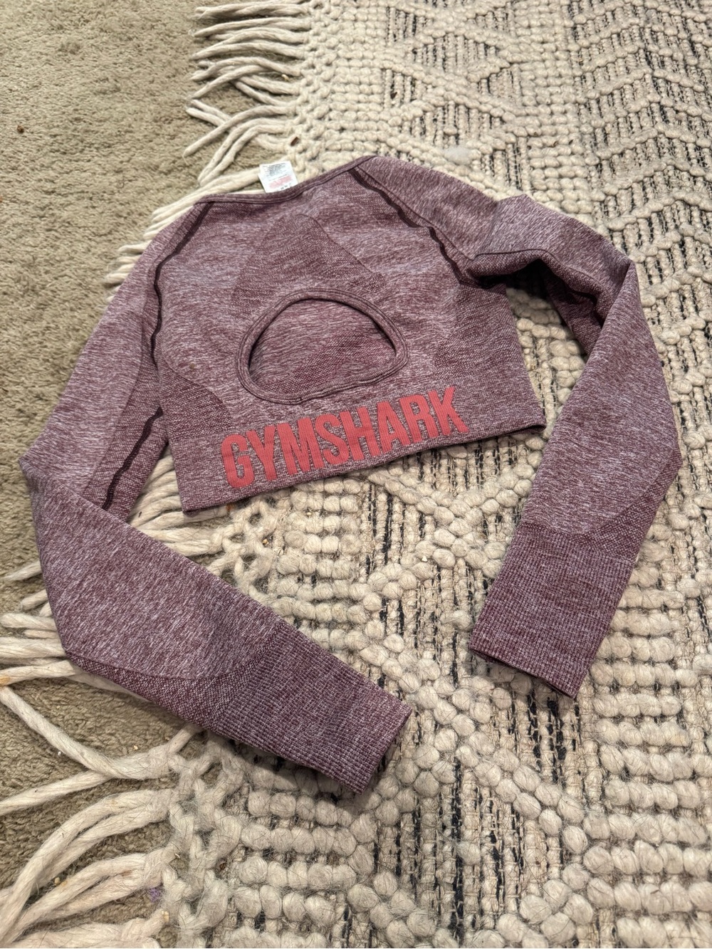 GYMSHARK logo crop top purple size XS